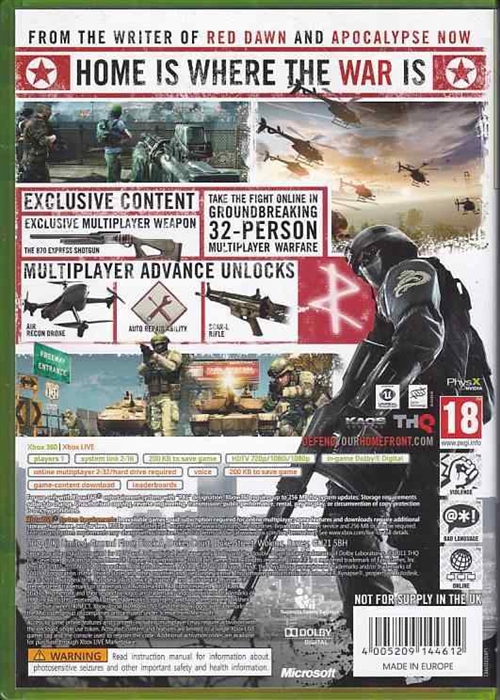 Homefront Exclusive Resistance Multiplayer Pack - XBOX 360 (B Grade) (Genbrug)